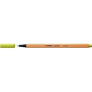 STABILO Point 88 Bolígrafo fineliner, punta fina de 0,4 mm, cuerpo naranja de polipropileno, tinta color mostaza STABILO Point 88 Bolígrafo fineliner, punta fina de 0,4 mm, cuerpo naranja de polipropileno, tinta color mostaza