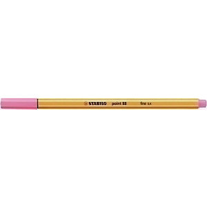 STABILO Point 88 Bolígrafo fineliner, punta fina de 0,4 mm, cuerpo naranja de polipropileno, tinta color rosa claro