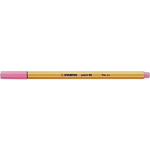STABILO Point 88 Bolígrafo fineliner, punta fina de 0,4 mm, cuerpo naranja de polipropileno, tinta color rosa claro STABILO Point 88 Bolígrafo fineliner, punta fina de 0,4 mm, cuerpo naranja de polipropileno, tinta color rosa claro