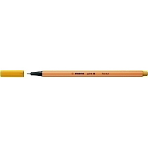 STABILO Point 88 Bolígrafo fineliner, punta fina de 0,4 mm, cuerpo naranja de polipropileno, tinta curry STABILO Point 88 Bolígrafo fineliner, punta fina de 0,4 mm, cuerpo naranja de polipropileno, tinta curry