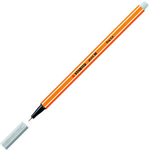 STABILO Point 88® Bolígrafo fineliner, punta fina de 0,4 mm, cuerpo naranja de polipropileno, tinta gris claro