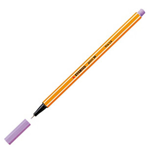 STABILO Point 88® Bolígrafo fineliner, punta fina de 0,4 mm, cuerpo naranja de polipropileno, tinta lila claro