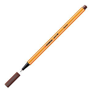 STABILO Point 88® Bolígrafo fineliner, punta fina de 0,4 mm, cuerpo naranja de polipropileno, tinta marrón