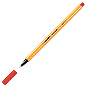 STABILO Point 88 Bolígrafo fineliner, punta fina de 0,4 mm, cuerpo naranja de polipropileno, tinta roja STABILO Point 88 Bolígrafo fineliner, punta fina de 0,4 mm, cuerpo naranja de polipropileno, tinta roja