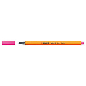 STABILO Point 88® Bolígrafo fineliner, punta fina de 0,4 mm, cuerpo naranja de polipropileno, tinta rosa neón STABILO Point 88® Bolígrafo fineliner, punta fina de 0,4 mm, cuerpo naranja de polipropileno, tinta rosa neón