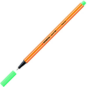STABILO Point 88® Bolígrafo fineliner, punta fina de 0,4 mm, cuerpo naranja de polipropileno, tinta verde hielo