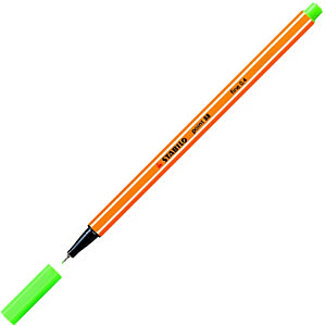 STABILO Point 88® Bolígrafo fineliner, punta fina de 0,4 mm, cuerpo naranja de polipropileno, tinta verde hoja