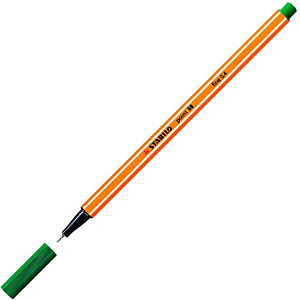 STABILO Point 88® Bolígrafo fineliner, punta fina de 0,4 mm, cuerpo naranja de polipropileno, tinta verde pino