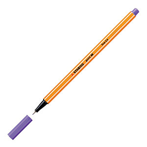 STABILO Point 88® Bolígrafo fineliner, punta fina de 0,4 mm, cuerpo naranja de polipropileno, tinta violeta