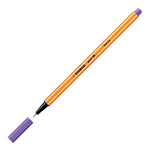 STABILO Point 88® Bolígrafo fineliner, punta fina de 0,4 mm, cuerpo naranja de polipropileno, tinta violeta