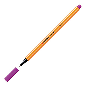 STABILO Point 88® Bolígrafo fineliner, punta fina, cuerpo naranja, tinta lila
