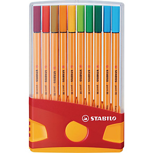 STABILO Point 88 Bolígrafo fineliner, punta fina de 0,4 mm, cuerpo naranja de polipropileno, colores surtidos STABILO Point 88 Bolígrafo fineliner, punta fina de 0,4 mm, cuerpo naranja de polipropileno, colores surtidos