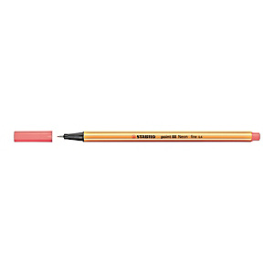 STABILO Point 88® Bolígrafo fineliner, punta fina de 0,4 mm, cuerpo naranja de polipropileno, tinta rojo neón STABILO Point 88® Bolígrafo fineliner, punta fina de 0,4 mm, cuerpo naranja de polipropileno, tinta rojo neón