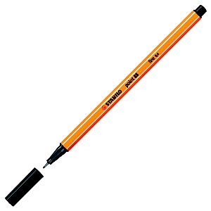 STABILO Point 88 Fineliner, Punta fine da 0,4 mm, Fusto in polipropilene arancione, Inchiostro nero (confezione 10 pezzi)