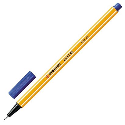 STABILO Point 88® finelinerpen, fijne punt, blauwe inkt, oranje huls - 1