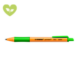 STABILO Pointball Penna a sfera a scatto, Punta media, Fusto in plastica arancio e verde con grip, Inchiostro verde STABILO Pointball Penna a sfera a scatto, Punta media, Fusto in plastica arancio e verde con grip, Inchiostro verde