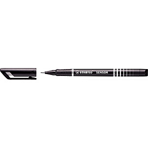 STABILO Sensor Fineliner, Punta super fine, Fusto in polipropilene nero, Inchiostro nero STABILO Sensor Fineliner, Punta super fine, Fusto in polipropilene nero, Inchiostro nero