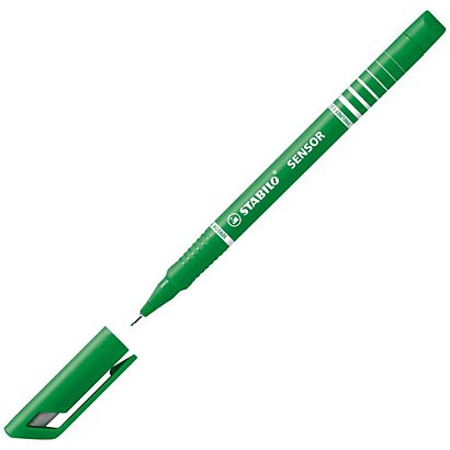 STABILO Sensor® finelinerpen, extra fijne punt, groene inkt, groene huls
