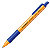 STABILO Stylo bille rétractable, Pointball, pointe moyenne, avec zone de préhension, corps en plastique bleu et jaune, encre bleue - 1