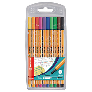 STABILO Stylo-feutre, Point 88, pointe fine (0,4 mm), corps en polypropylène orange, couleurs d'encre assorties STABILO Stylo-feutre, Point 88, pointe fine (0,4 mm), corps en polypropylène orange, couleurs d'encre assorties