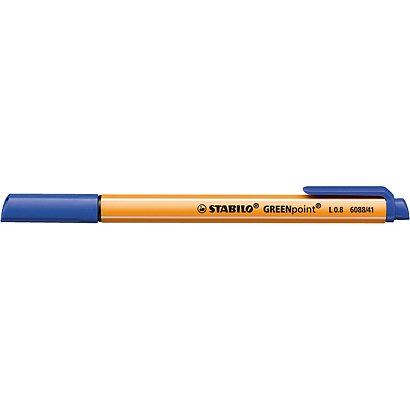 STABILO Stylo-feutre avec pointe en fibres, GREENpoint, pointe large, corps  en plastique jaune, encre bleue - Crayons-Feutresfavorable à acheter dans  notre magasin