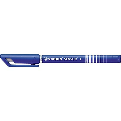 STABILO Stylo-feutre, Sensor, pointe super fine, corps en polypropylène bleu, encre bleue - 1