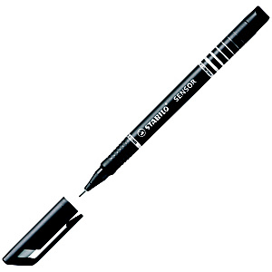 STABILO Stylo-feutre, Sensor, pointe super fine, corps en polypropylène noir, encre noire STABILO Stylo-feutre, Sensor, pointe super fine, corps en polypropylène noir, encre noire