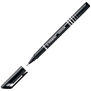 STABILO Stylo-feutre, Sensor, pointe super fine, corps en polypropylène noir, encre noire STABILO Stylo-feutre, Sensor, pointe super fine, corps en polypropylène noir, encre noire