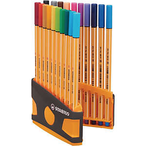 STABILO Stylo-feutres Point 88, ColorParade, étui de 20 feutres pointes fines (0,4 mm), couleurs d'encre assorties STABILO Stylo-feutres Point 88, ColorParade, étui de 20 feutres pointes fines (0,4 mm), couleurs d'encre assorties