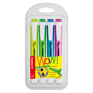 STABILO Swing Cool™ Evidenziatore con punta a scalpello, 1 - 4 mm, Colori Assortiti (confezione 4 pezzi) STABILO Swing Cool™ Evidenziatore con punta a scalpello, 1 - 4 mm, Colori Assortiti (confezione 4 pezzi)