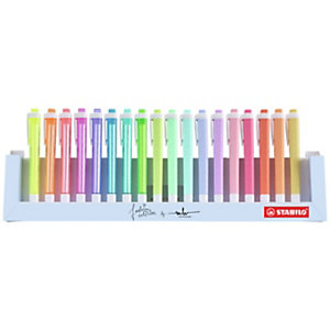 STABILO Swing Cool™ Evidenziatore con punta a scalpello, 1 - 4 mm, Colori Assortiti Neon e Pastello (set 18 pezzi)