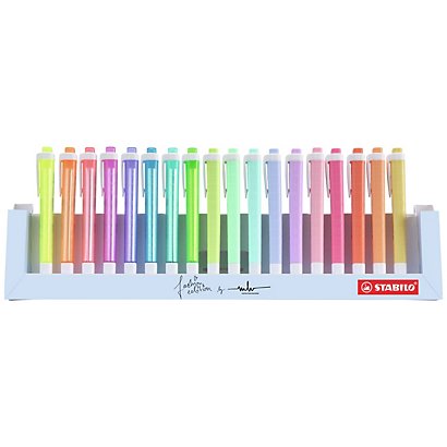 STABILO Swing Cool™ Evidenziatore con punta a scalpello, 1 - 4 mm, Colori Assortiti Neon e Pastello (set 18 pezzi) - 1