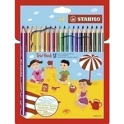 STABILO Trio® Thick, Lápices de colores, cuerpo triangular, colores de minas surtidos