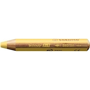 STABILO Woody 3 en 1 Lápices de colores, Lápiz de color, cera y acuarela, todo en uno, Mina XXL 10 mm, PEFC, cuerpo redondo, 5 lapices, amarillo pastel STABILO Woody 3 en 1 Lápices de colores, Lápiz de color, cera y acuarela, todo en uno, Mina XXL 10 mm, PEFC, cuerpo redondo, 5 lapices, amarillo pastel