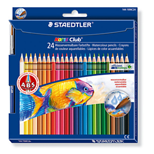 Staedtler 144 10 Noris Club Aquarell Lápices de colores acuerables, diseño hexagonal, colores surtidos