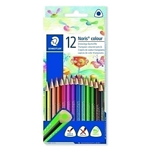 STAEDTLER 187 Noris colour Wopex Lápices de colores, triangular, estuche de 12, colores surtidos STAEDTLER 187 Noris colour Wopex Lápices de colores, triangular, estuche de 12, colores surtidos