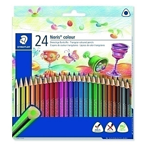 STAEDTLER 187 Noris colour Wopex Lápices de colores, triangular, estuche de 24, colores surtidos STAEDTLER 187 Noris colour Wopex Lápices de colores, triangular, estuche de 24, colores surtidos