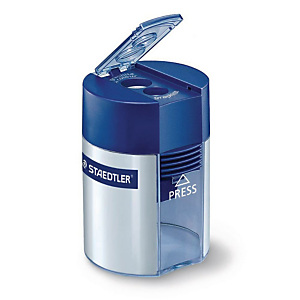 Staedtler 512 Sacapuntas de doble orificio azul y plata de 8,2 mm y 10,2 mm Staedtler 512 Sacapuntas de doble orificio azul y plata de 8,2 mm y 10,2 mm