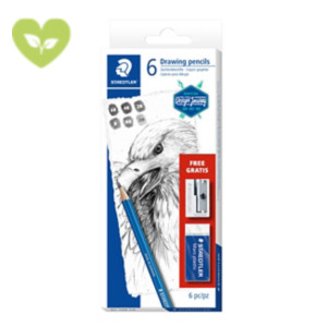 STAEDTLER 6 Matite in grafite Lumograph, Gradazioni Assortite, Fusto esagonale blu + 1 Gomma bianca Mars® Plastic e 1 Temperamatite in metallo a 1 foro in omaggio STAEDTLER 6 Matite in grafite Lumograph, Gradazioni Assortite, Fusto esagonale blu + 1 Gomma bianca Mars® Plastic e 1 Temperamatite in metallo a 1 foro in omaggio
