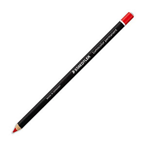 STAEDTLER Boîte de 12 crayons marqueur à sec permanent, toutes surfaces, coloris Rouge GLASOCHROM