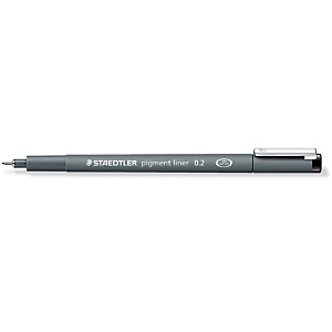 Staedtler Bolígrafo fineliner pigmento delineador, punta fina, cuerpo gris, tinta negra Staedtler Bolígrafo fineliner pigmento delineador, punta fina, cuerpo gris, tinta negra