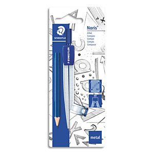 STAEDTLER Compas scolaire avec attache-compas universelle et crayon graphite.