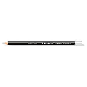 Staedtler Crayon marqueur permanent Lumocolor Glasochrom - Blanc - Boîte de 12