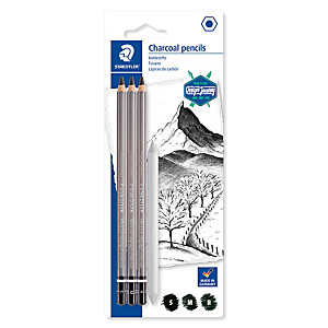Staedtler Design Journey 100C Lumograph Charcoal Lapiz de carboncillo ecológico, minas de 4,5 mm. S, H y M + difumino tamaño 6 Staedtler Design Journey 100C Lumograph Charcoal Lapiz de carboncillo ecológico, minas de 4,5 mm. S, H y M + difumino tamaño 6