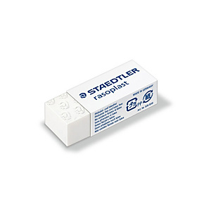 STAEDTLER Gomma Rasoplast - 43 x19 x13 mm - per matita - bianca - conf. 30 pezzi STAEDTLER Gomma Rasoplast - 43 x19 x13 mm - per matita - bianca - conf. 30 pezzi