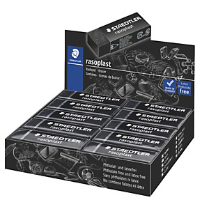 STAEDTLER Gomma Rasoplast - 63x13x23 mm - nero per matita - Staedtler - box 20 pezzi STAEDTLER Gomma Rasoplast - 63x13x23 mm - nero per matita - Staedtler - box 20 pezzi
