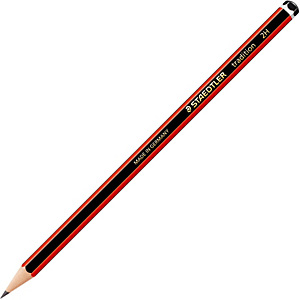 Staedtler Lápiz de grafito, mina 2H, cuerpo hexagonal negro y rojo Staedtler Lápiz de grafito, mina 2H, cuerpo hexagonal negro y rojo