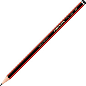 Staedtler Lápiz de grafito, mina H, cuerpo hexagonal negro y rojo Staedtler Lápiz de grafito, mina H, cuerpo hexagonal negro y rojo
