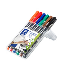 STAEDTLER Lumocolor 313 Rotulador permanente, punta ojival extrafina, 0,4 mm, colores surtidos