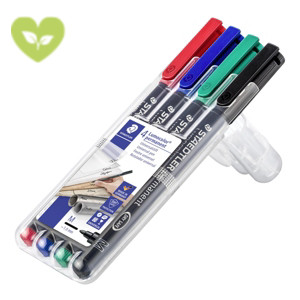 STAEDTLER Lumocolor 317, Marcatore permanente, Punta media, 1 mm, Assortiti (confezione 4 pezzi)